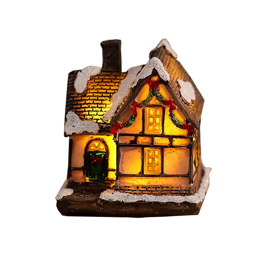 Рождественские украшения Смола Светящийся Маленький домик с огоньками Европейский стиль Снежный домик Рождественский маленький подарок