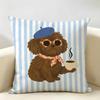 Summer Simple Animals Dog Cushion Cover Natural Linen Organic Fabric DoubleSided Printing Room Sofa Decor Pillow Case