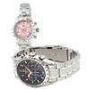 Дон Кларк Энн Кларк Пара часов хронограф Domestic Tachymeter оснащен внутренним японским механизмом Natural Shell черный розовый циферблат Пара полностью из нержавеющей стали