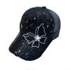 Women Baseball Cap Exquisite Butterfly Sequins Hip Hop Cap Fashion All-Match Comfortable Breathable Cap Sun-proof Hat