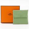 Hermes Bastia Coin Purse Green Shave Women Used