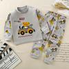 Winter Kids Long Sleeve O Neck T Shirt Pants Set Casual Baggy 2pcs Suit Cotton Cartoon Printes Outfit