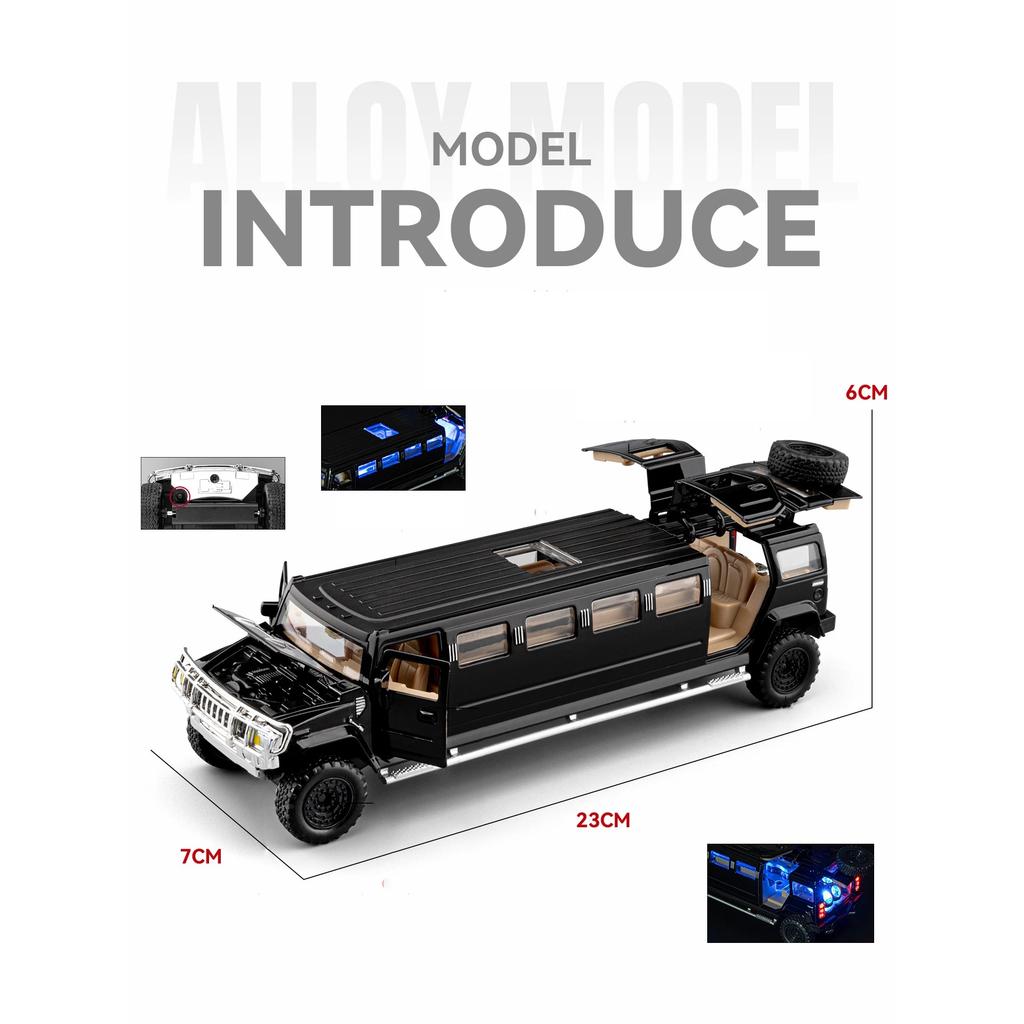 НОВЫЙ 1/32 Hummer H2 Лимузин Сплав Модель Автомобиля Игрушка Литье под Давлением Металлическое Литье Звук и Свет Автомобильные Игрушки для Детей Транспортное Средство