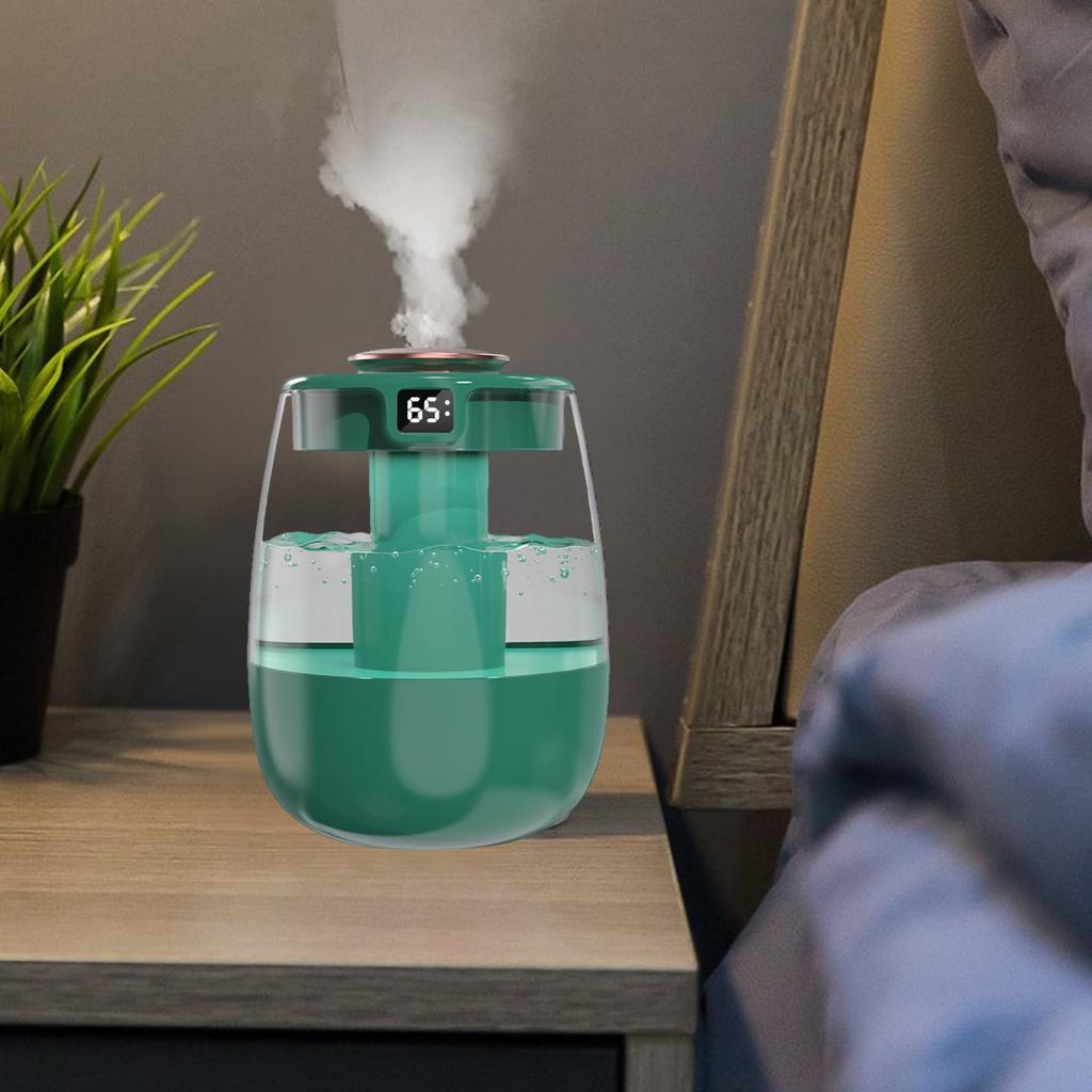 Portable USB Humidifier with Humidity Display Dual Spray USB Air Humidifier Home J10 Pink Digital Display Dual Spray
