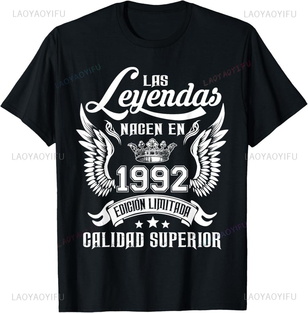 Vintage 33th Birthday Decorations Vintage 1992 33 Years Old TShirt Print on DeUnisexd Streetwear Short Sleeve Camiseta Hombre