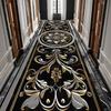 Роскошный Черный Золотой Длинный Ковер для Коридора, Дорожка для Зала, Декор, Нескользящий, Моющийся, Коврик для Лестницы, Европейский Коврик для Прохода, Настраиваемый
