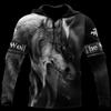 Autumn and Winter Men's Hoodies Animal Wolf Pattern 3D Printing Long Sleeve Loose Street Fashion Pullover Men's Clothing 6XL