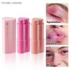 YOUNG VISION 1PCS Heart Blush Cream Contouring Stick Face Modifier Mousse Blush Lipstick 2-in-1
