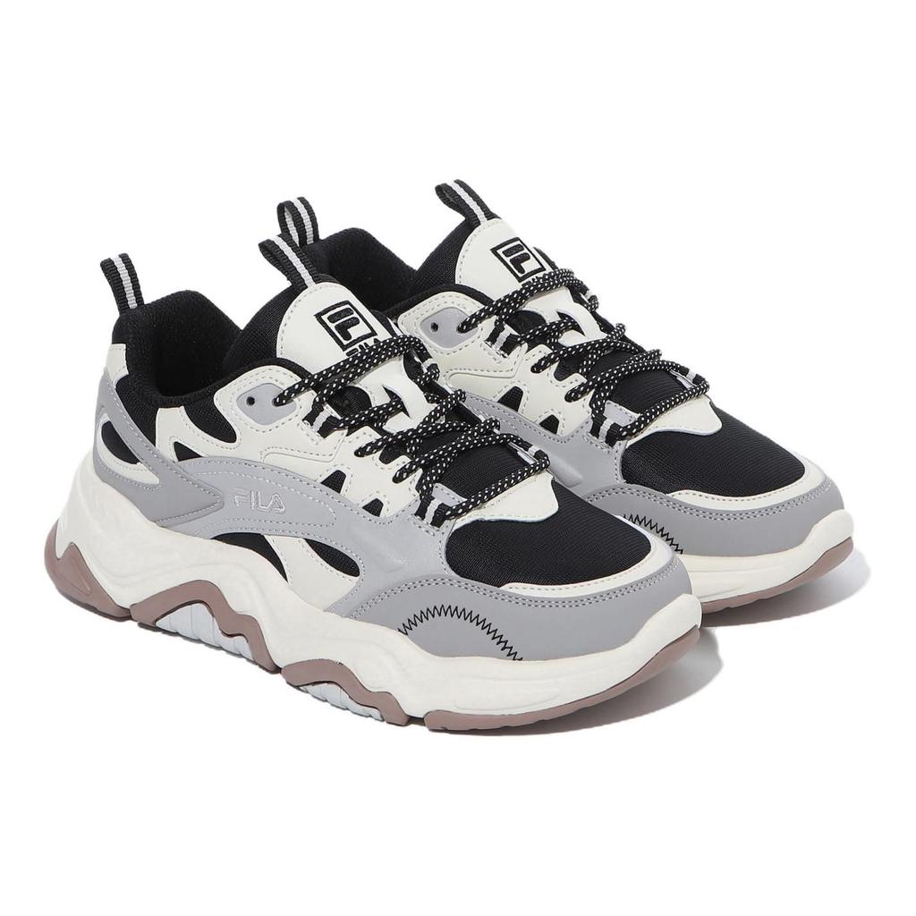 Fila Крошечные Rumble V2 Удобные повседневные амортизирующие износостойкие низкие кеды Унисекс кроссовки Черный Белый Серый 1JM02757F_021