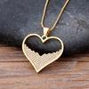 Nidin Luxury Fashion Cubic Zirconia Heart Pendant Women Gold Plated High Quality Chain Necklace Sparking Jewelry Party Gift