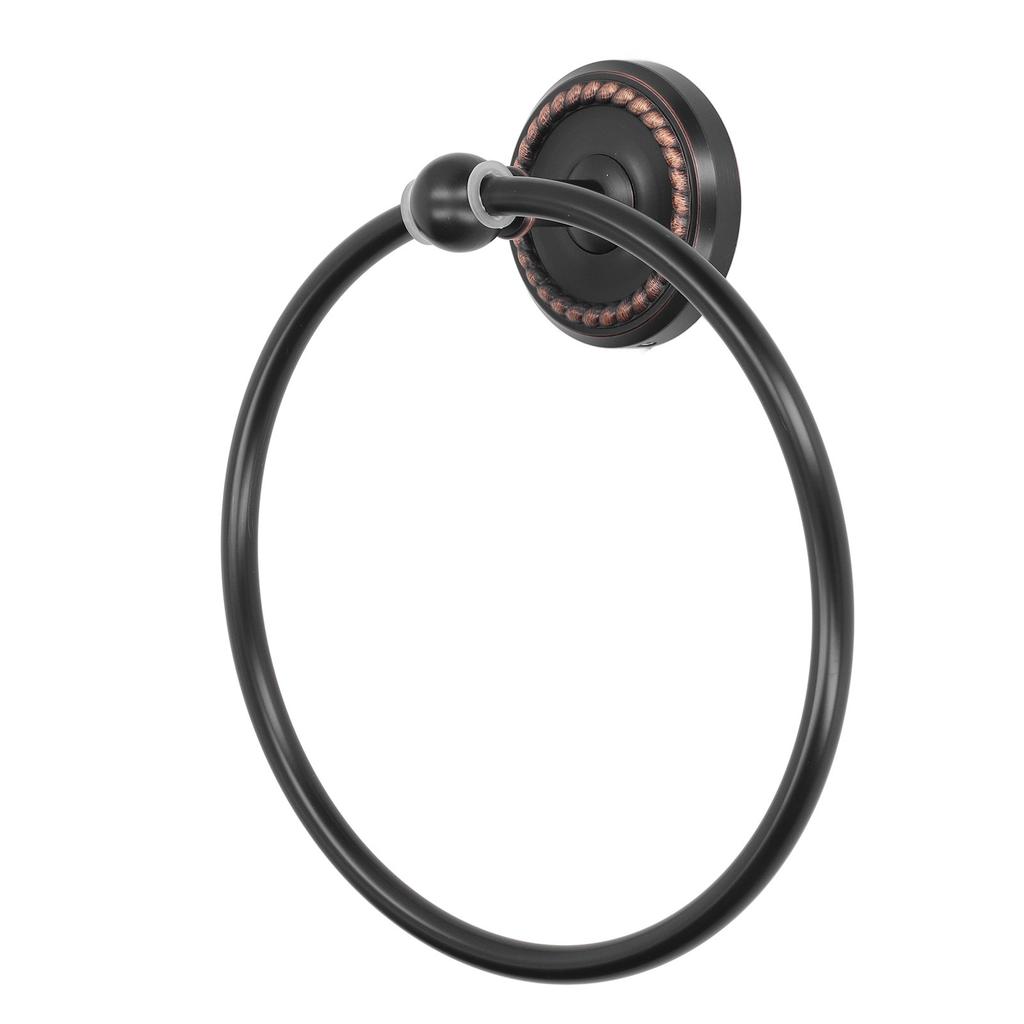 Bathroom Towel Ring Brass Wall Mounted Antique Towel Holder Toilet Towel Rack Black Twisted Pattern