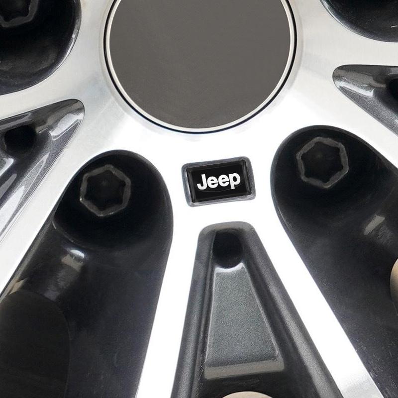 Car Steering Wheel Center Decoration Sticker Badge Decal Emblem For Jeep Wrangler Grand Cherokee Renegade Tyre Stem Air Caps AKM1