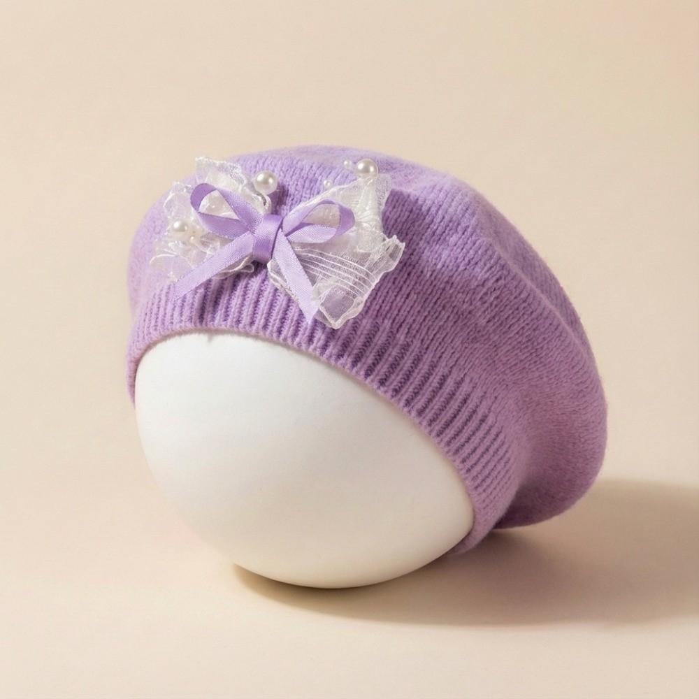 Red Color Chirldren's Knit Cap Soft Fabric Toddler Winter Hat New Kid Headwear  For Toddler Girls
