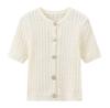 European and American Women's Slim Fit Knit Short Sleeve Cardigan