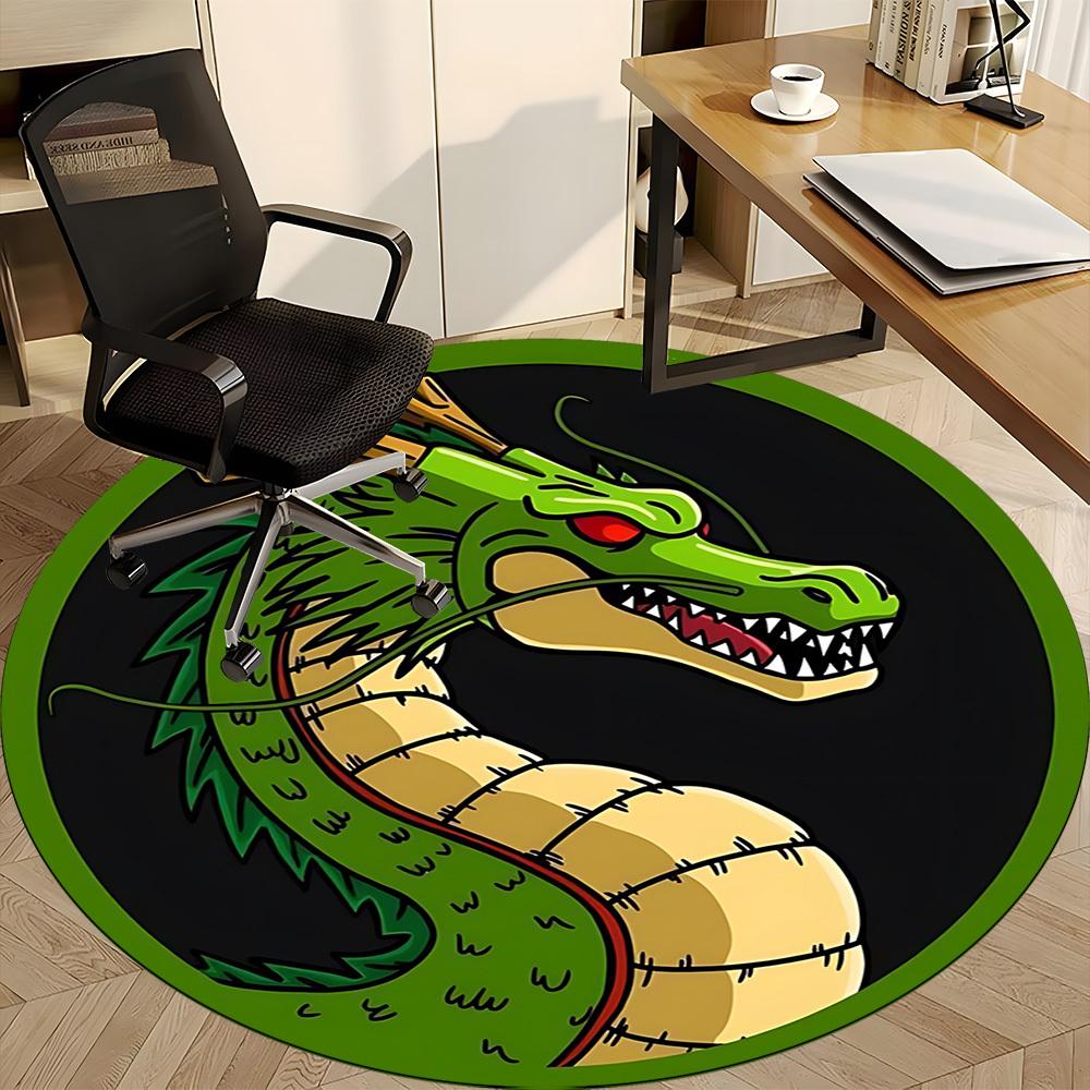 1pc Dragon, Fantasy Art Chair Carpet for Office, Round Non-Slip Durable Large Size Office Carpet, Suitable for Office, Beautiful Decoration