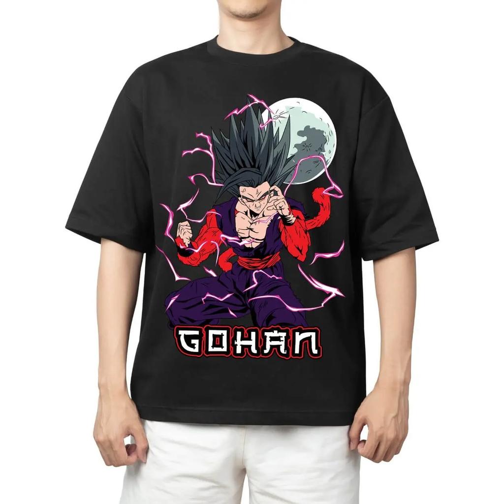 Dragon Ball Z Gohan vs Cell Anime Black T-Shirt Comfortable Fashion Vintage Double-Sided Band Graphic Print Women And Men T-shirts