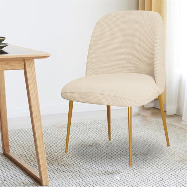 Polar Fleece Stretch Chair Cover Duckbill Curved Dining Chair Slipcover Low Back Stretch Seat Covers For Kitchen Hotel Decor