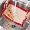 Convertible Grill Pan Mat Silicone Baking with Corner Clips, Reusable Pastry Rolling Kitchen Countertop Protector Pad Mat, Pad, Versatile Sheet Liner