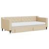 Vidaxl Sofa Rozsuwana Z Szufladami, Kremowa, 80X200 Cm, Tkanina