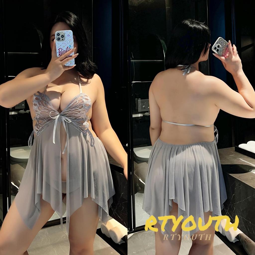 Sexy Large Babydoll Open Erotic Black XL [RTYOUTH] Lingerie, Size, Women's Leotard, Sheer, Chest, Cosplay, Erotic, Extreme, Perforated, Adults,