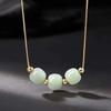 Hetian Jade Three Life Three World Ожерелье Bucket Beads Нефритовый кулон Нефритовые украшения Подвесной светильник Роскошная ниша Высокое качество Ощущение