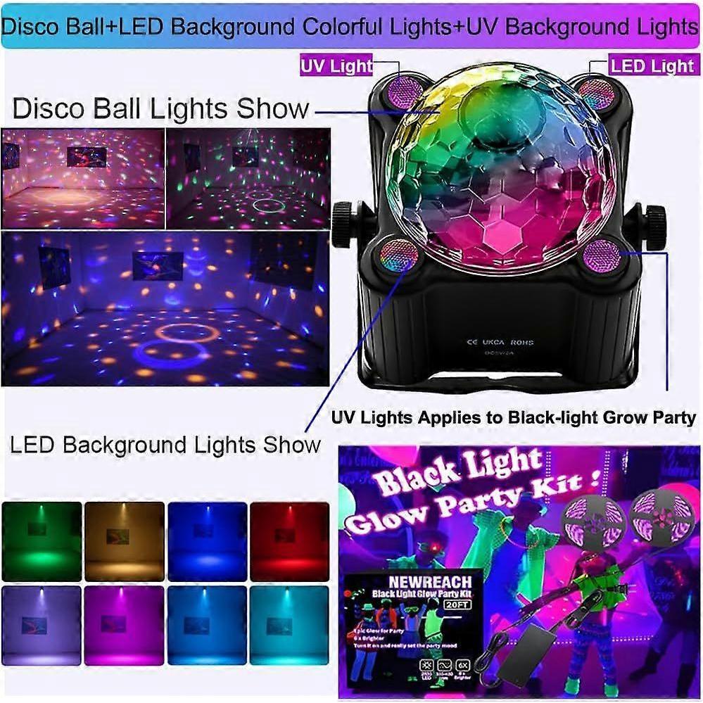 Disco Ball Party Lights, Disco Ball Decor Disco Light Sound Activated with Remote Control