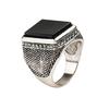 Luxury Middle East Large Square Rhinestone Men Finger Ring Jewelry Decor Gift