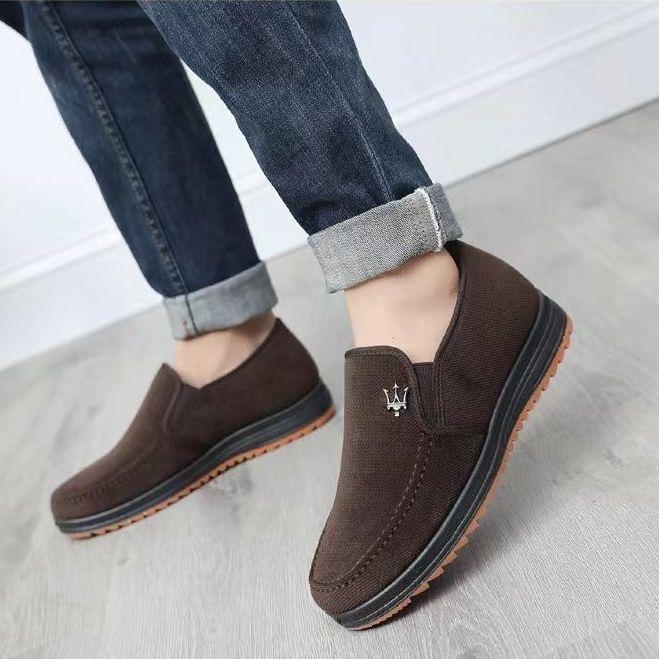 Мужская утолщенная хлопковая подкладка, теплая повседневная тканевая обувь, удобная зимняя обувь на плоской подошве, мягкая дышащая обувь