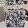 Vintage Foldable Laundry Basket Floral Print Quilted Storage Basket  Travel