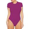 One Piece Swimsuit Women Crew Neck Short Sleeve Bodysuit High Waisted Bottoms Surfing Bodysuit Swimsuit Monokini Bathing Suit