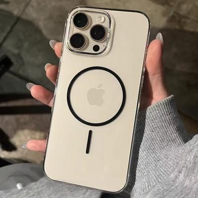 Ультратонкий прозрачный беспроводной чехол для телефона Magsafe для iPhone 12 13 14 15 16 Pro Max Plus Магнитная жесткая ПК прозрачная накладка