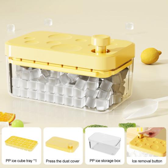 Лоток для кубиков льда с крышкой и контейнером. Большая емкость для льда. Форма для морозильника. Штабелируемая. Без BPA. Легкосъемная. Ледогенератор для охлаждения напитков, кофе.