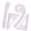 4pcs High Accuracy Pattern Ruler Plastic Drafting Tool Durable Sewing Ruler  Clothing Design