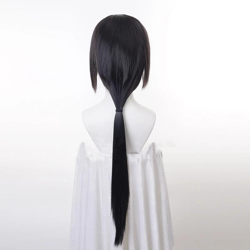 Аниме Итачи Учиха длинный прямой черный Учиха Итачи косплей парик термостойкие синтетические парики + повязка на голову + шапочка для парика