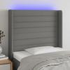 Vidaxl Zagłówek Do Łóżka Z Led, Ciemnoszary, 103X16X118/128Cm, Tkanina