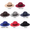 Winter Autumn Vintage Stage Performance Wide Brim Woolen Cowboy Hat Panama Fedora Hat Jazz Cap
