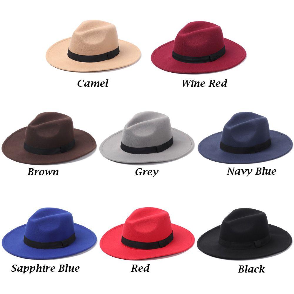 Winter Autumn Vintage Stage Performance Wide Brim Woolen Cowboy Hat Panama Fedora Hat Jazz Cap