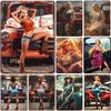 Metal Tin Signs Pinup Car Girls Wall Decoration Plaque Vintage Art Poster Iron Painting for Man Cave Home Cafe Garage Club Bar
