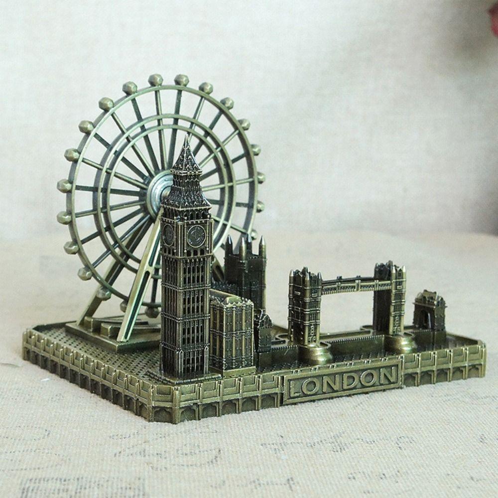 Metal London Eye Big Ben Tower Bridge Vintage Miniatures Statue Sculpture Paris Tourist Souvenirs