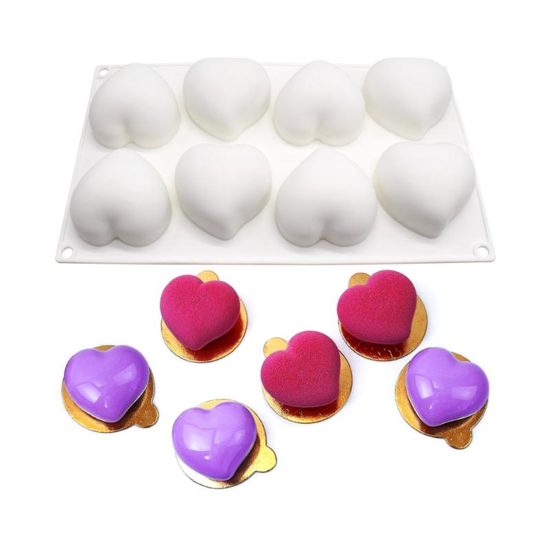 Heart Shaped Silicone Chocolate Mold Nonstick Tray for French Mousse Pastry Convenient Culinary Tool for Home Baking