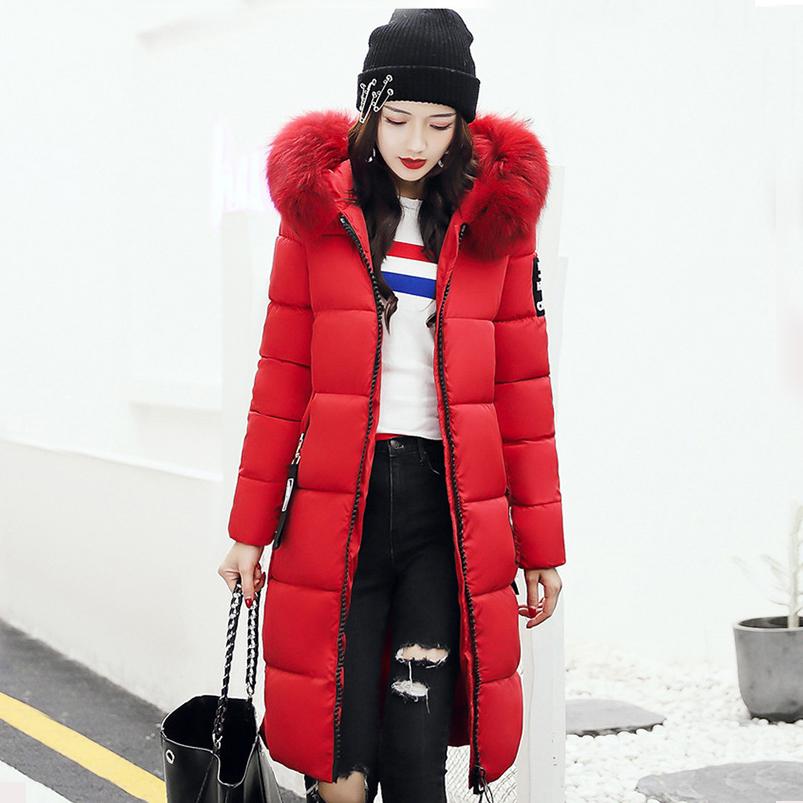Зимние пальто женские пуховики длинное однотонное пальто женская куртка толстая теплая верхняя одежда женские парки одежда на молнии с меховым воротником пальто с капюшоном