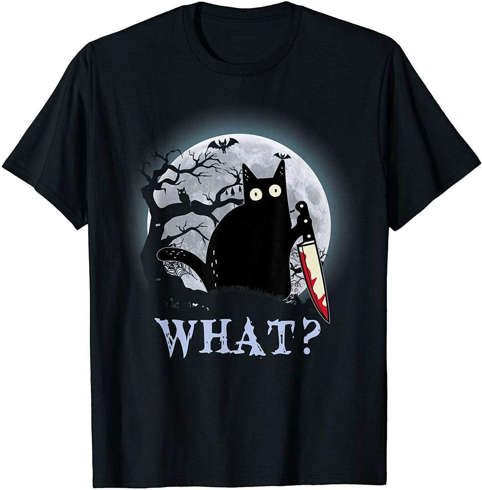 Футболка унисекс Cat What Murderous Black Cat с ножом