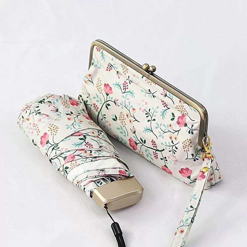 Mini Five-Fold Umbrella Sun Umbrella Sun Protection UV Protection Sun Umbrella Female Sun Umbrella Ultra Light and Compact Portable Pocket Umbrella