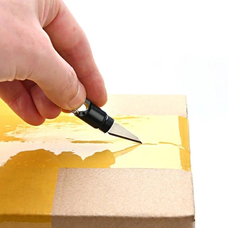 Режущий инструмент, латунный многофункциональный EDC, портативный мини-инструмент, брелок для ключей, подвеска, капсульный нож, крошечный режущий инструмент