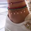 Stackable Anklet Bracelets for Women Gold Adjustable Layered Sequin Beach Anklet Set Girl Colorful Beads Foot Chain Boho Jewelry
