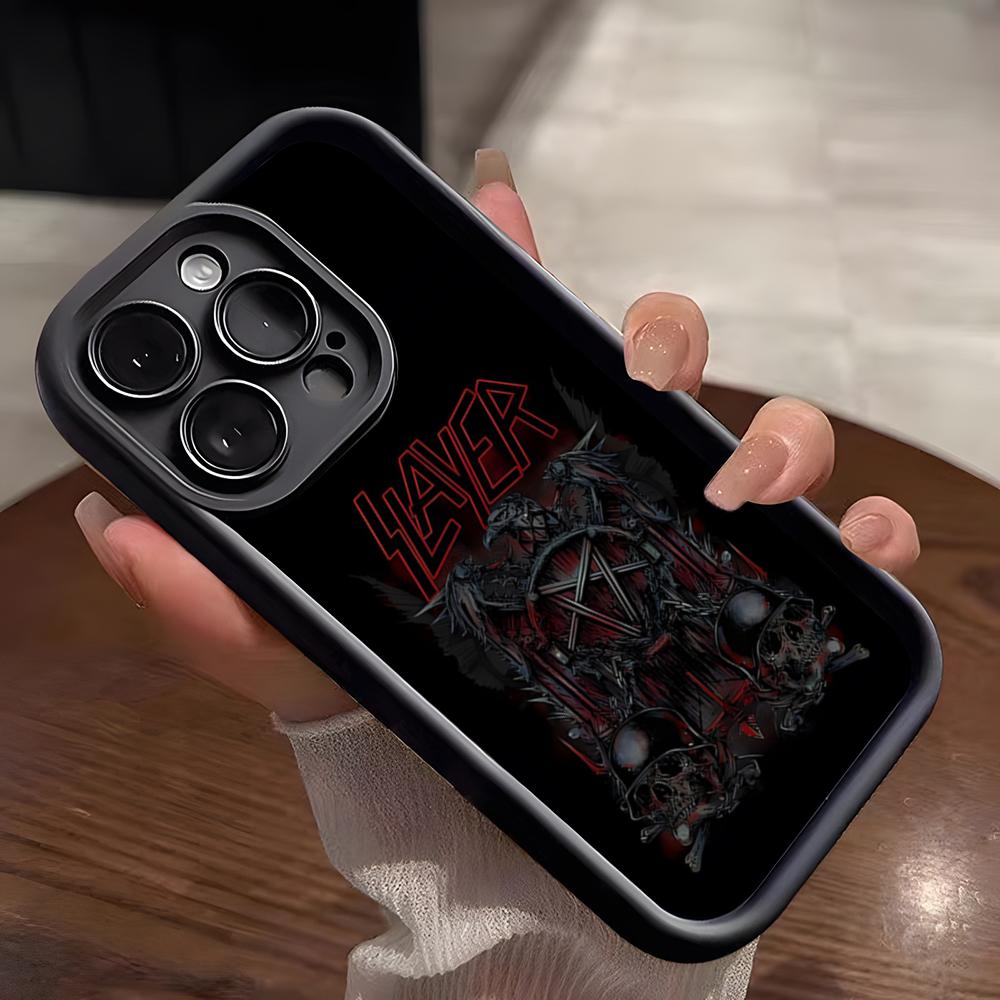 S-Slayer Metal Rock Band Phone Case For IPhone 17 Pro Max 15 Pro 16 14 Plus 12 13 Mini 11 Pro Shockproof Soft Cover