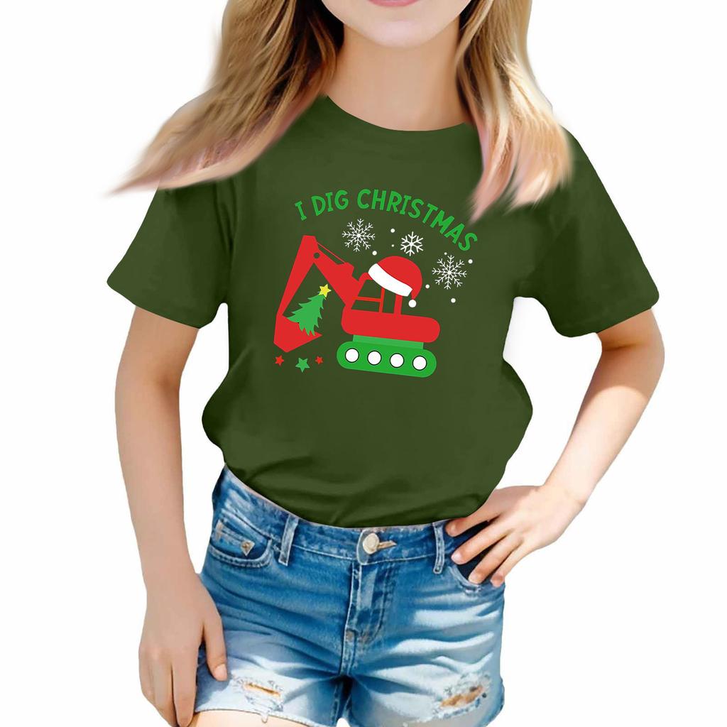 Christmas Day Toddler Girl Boy T-Shirts Kids Top Boys And Girls Printed Short Sleeved T-shirt