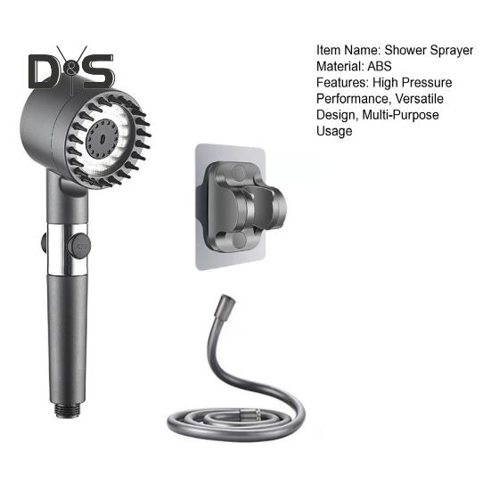 Душевой распылитель с ручным фильтром, регулируемые режимы расхода воды, турбонаддув высокого давления, двойной фиксированный ручной душевой распылитель