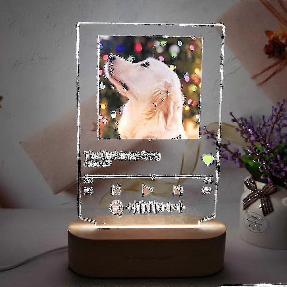 2022 Hot Deal Customized 3d Colorful Photo Night Light Spotify Note Desk Lamp Decor Valentine's Day