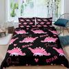 3D Small Dinosaur Cartoon Cute Simple Bedding Set Couple King Single Size For Kids Children Polyester Quilt Cover Pillow Case
